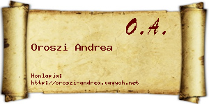 Oroszi Andrea névjegykártya