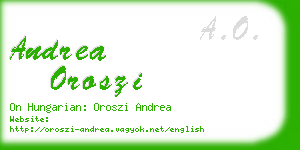 andrea oroszi business card